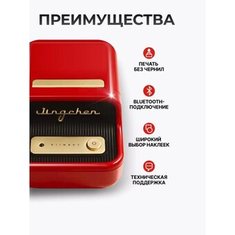  Термопринтер Niimbot B21S red (1746726) 203dpi 60мм/с/USB/BT для печ.этик. красный 