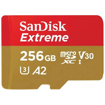  Карта памяти SanDisk Extreme SDSQXAV-256G-GN6XN microSDXC 256GB Class 10, UHS-I, W130, R 190 МБ/с 