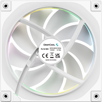  Вентилятор DEEPCOOL FL14 WH 140x140x25мм (PWM, ARGB, белый, 500-1700об/мин) Color Box 