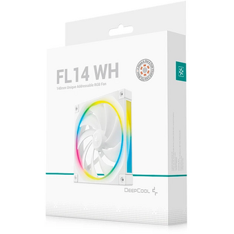  Вентилятор DEEPCOOL FL14 WH 140x140x25мм (PWM, ARGB, белый, 500-1700об/мин) Color Box 