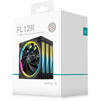  Вентилятор DEEPCOOL FL12R-3 in1 120x120x25мм (PWM, ARGB, черный, 500-2150об/мин) Color Box 