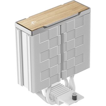  Кулер DEEPCOOL AK400 G2 WH LGA1851/1700/1200/115X/AM5/AM4 (TDP 220W, PWM, Fan 120mm, 4 тепл. трубки, Wood-grain top cover, белый) RET 