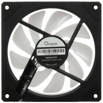  Вентилятор Ocypus Gamma F12 BK ARGB Reverse Blade, 120x120x25mm, 4-Pin PWM, 800-1600 RPM, 31 DBA Max, Hydro Bearing 