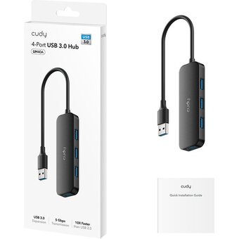  Концентратор Cudy UH40A с 4 портами USB-A 3.0 