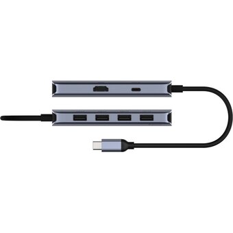  Концентратор Cudy UH500 USB-C 6 в 1 с портом HDMI (4K) 