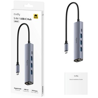  Концентратор Cudy UH605 USB 5 в 1 с гигабитным портом Ethernet 