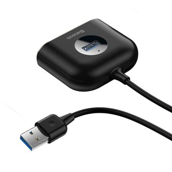  USB-HUB Baseus Square round 4 в 1 (USB3.0 TO USB 3.0x1+USB 2.0x3) 1м чёрный 