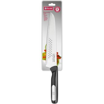  Нож кухонный Rondell Bayoneta RD-1570 стальной поварской лезв.200мм прямая заточка черный блистер 