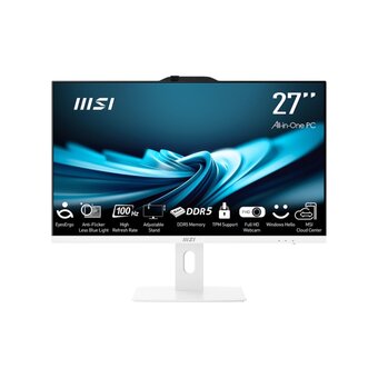  Моноблок MSI Pro AP272P 14M-619XRU (9S6-AF8322-1061) Full HD i3 14100 (3.5) 16Gb SSD512Gb UHDG 730 без ОС GbitEth WiFi 120W клавиатура мышь Cam белый 