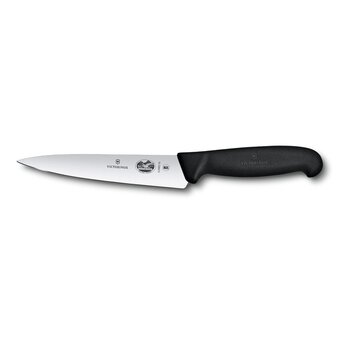  Нож кухонный Victorinox Fibrox 5.2003.15 стальной разделочный лезв.150мм прямая заточка черный блистер 