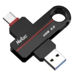  USB-флешка Netac US18 (NT03US18C-064G-32BK) USB3.2+TypeC Dual 64Gb 