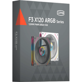  Вентилятор PcCooler F3 X120 BK ARGB (F3X120-BKAC012-GL) 120х120x25 черный 4-pin 28.4дБ Ret 