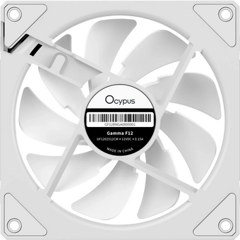  Вентилятор Ocypus Gamma F12 WH ARGB, 120x120x25mm, 4-Pin PWM, 800-1600 RPM, 31 DBA Max, Hydro Bearing 