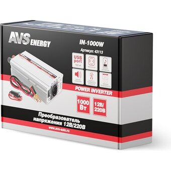  Автомобильный инвертор AVS IN-1000W 12/220V 