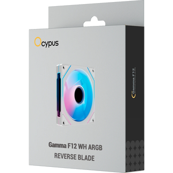  Вентилятор Ocypus Gamma F12 WH ARGB Reverse Blade, 120x120x25mm, 4-Pin PWM, 800-1600 RPM, 31 DBA Max, Hydro Bearing 