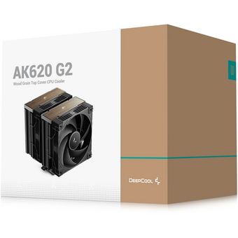  Кулер DEEPCOOL AK620 G2 LGA1851/1700/1200/115X/AM5/AM4 (TDP 260W, PWM, Dual Fan 120mm, 6 тепл. трубок, Copper Base, Wood-grain top cover, черн) 