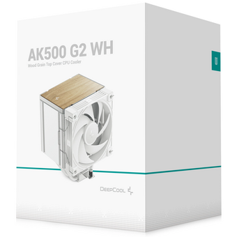  Кулер DEEPCOOL AK500 G2 WH LGA1851/1700/1200/115X/AM5/AM4 (TDP 240W, PWM, Fan 120mm, 5 тепл. трубок, Copper Base, Wood-grain top cover, белый) 