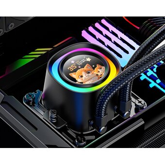  СВО ID-COOLING FX360 LCD PE LGA1851/1700/1200/115X/AM4/AM5 (TDP 350W, ARGB Pump, LCD Display, PWM, Triple Fan 120mm) 