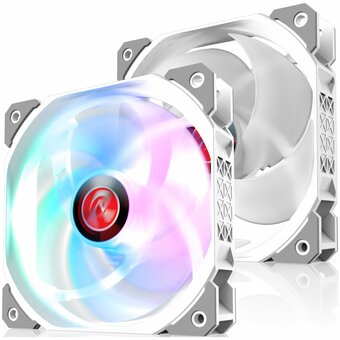  Вентилятор RAIJINTEK Ageras 12 ARGB-1 (0R40B00259) (120x120x25mm, 4-pin PWM, 67.38CFM, 33dBA, 2200RPM, White) 