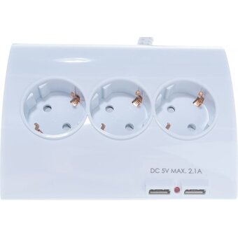  Сетевой удлинитель СТАРТ 4680024810449 C/У S 5х1-ZDV 2USB с заземлением и защитой от детей сечение провода 3х1мм2, длина провода 1,5м 