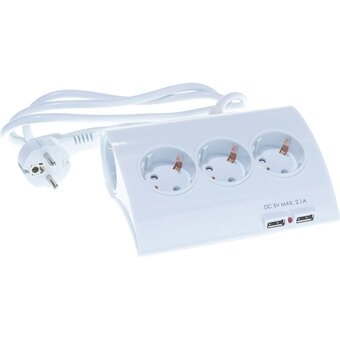  Сетевой удлинитель СТАРТ 4680024810449 C/У S 5х1-ZDV 2USB с заземлением и защитой от детей сечение провода 3х1мм2, длина провода 1,5м 