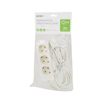  Удлинитель СТАРТ 4607175852746 3 розетки C/У S 3x5-Z 3р5м, с заземлением, длина провода 5м 