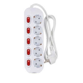  Сетевой удлинитель СТАРТ 4680024810432 C/У S 5х1-ZDIV с заземлением и защитой от детей сечение провода 3х1мм2, длина провода 1,5м 