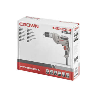  Дрель Crown CT10143-13C безударная 550 Вт 