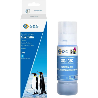  Чернила G&G GG-108C C13T09C24A голубой70мл для Epson Ecotank L8050/L18050 