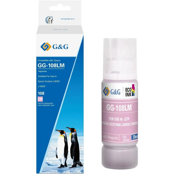  Чернила G&G GG-108LM C13T09C64A светло-пурпурный70мл для Epson Ecotank L8050/L18050 