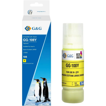  Чернила G&G GG-108Y C13T09C44A желтый70мл для Epson Ecotank L8050/L18050 