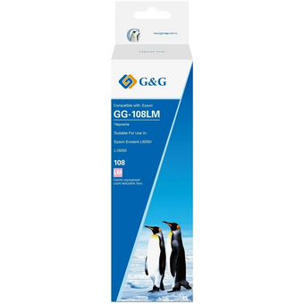  Чернила G&G GG-108LM C13T09C64A светло-пурпурный70мл для Epson Ecotank L8050/L18050 