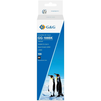  Чернила G&G GG-108BK C13T09C14A черный70мл для Epson Ecotank L8050/L18050 