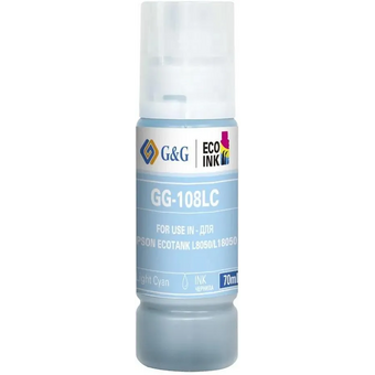  Чернила G&G GG-108LC C13T09C54A светло-голубой70мл для Epson Ecotank L8050/L18050 
