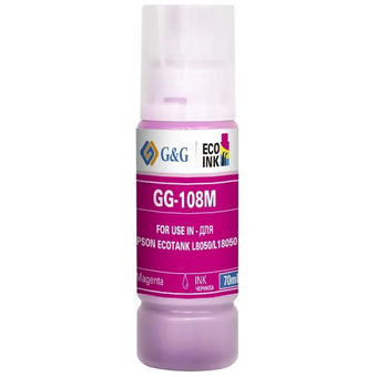  Чернила G&G GG-108M C13T09C34A пурпурный70мл для Epson Ecotank L8050/L18050 
