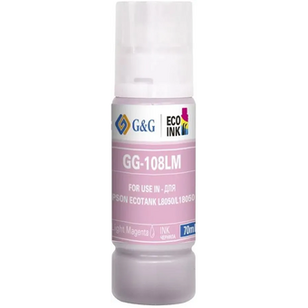  Чернила G&G GG-108LM C13T09C64A светло-пурпурный70мл для Epson Ecotank L8050/L18050 
