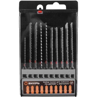  Набор пилок Вихрь 73/10/5/15 для лобзика по дереву и металлу 10шт 