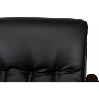  Кресло руководителя Бюрократ T-9932W-LOW-Eco черный экокожа низк.спин. крестов. металл/дерево 