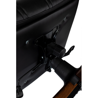  Кресло руководителя Бюрократ T-9932W-LOW-Eco черный экокожа низк.спин. крестов. металл/дерево 