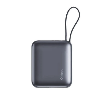  Внешний аккумулятор TTEC 2BB231GR ReCharger Mini LCD 10000mAh USB-C PD 20W Powerbank с кабелем USB-C&Lightning серый 
