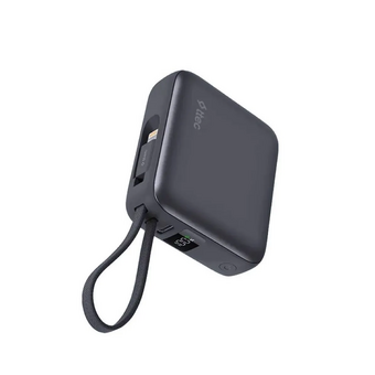  Внешний аккумулятор TTEC 2BB231GR ReCharger Mini LCD 10000mAh USB-C PD 20W Powerbank с кабелем USB-C&Lightning серый 
