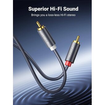  Аудиокабель UGREEN AV104 (30747) 2RCA Male to 2RCA Male Cable 1m Black 