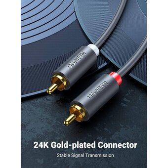  Аудиокабель UGREEN AV104 (30747) 2RCA Male to 2RCA Male Cable 1m Black 