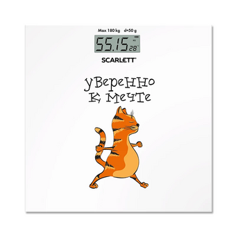  Весы напольные Scarlett SC-BS33E104 коты, белый 