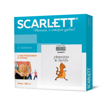  Весы напольные Scarlett SC-BS33E104 коты, белый 