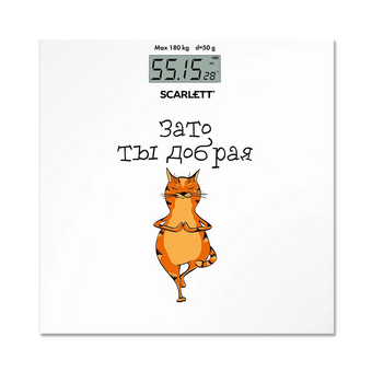  Весы напольные Scarlett SC-BS33E110 коты, белый 