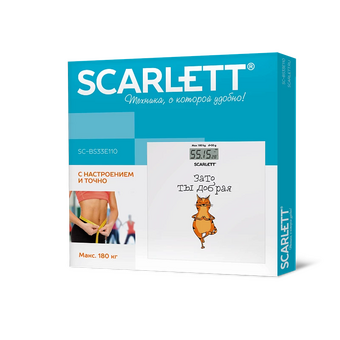  Весы напольные Scarlett SC-BS33E110 коты, белый 
