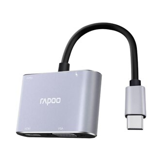  Мультифункциональный адаптер Rapoo XD30, 1xHDMI, 1xVGA, Grey (1 год) 