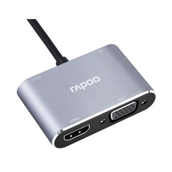  Мультифункциональный адаптер Rapoo XD30, 1xHDMI, 1xVGA, Grey (1 год) 