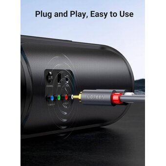  Аудиокабель UGREEN AV104 (30747) 2RCA Male to 2RCA Male Cable 1m Black 